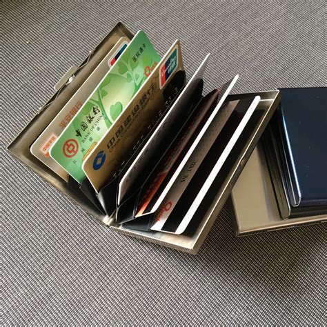 steel box card holder|metal card holders for women.